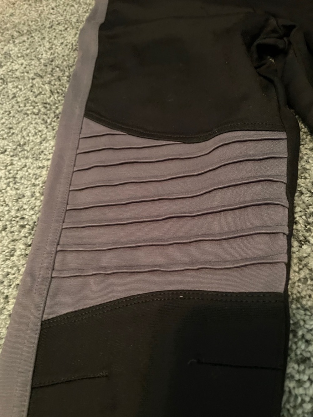 Harley Davidson-Two-Tone Black and Gray Moto Leggings - Picture 3 of 6